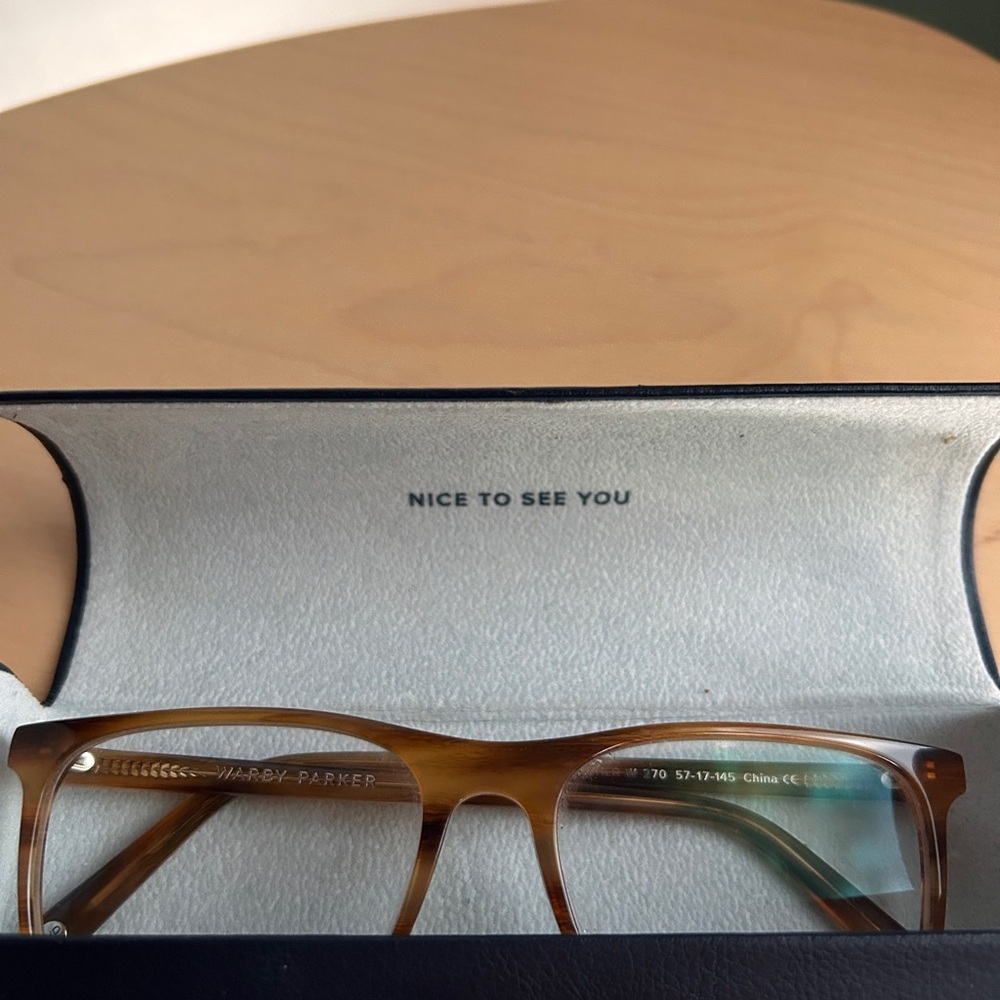 Warby Parker Fletcher eyeglass frames, light brown
